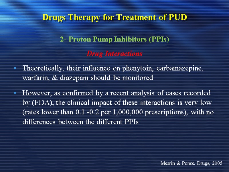 Drugs Therapy for Treatment of PUD 2- Proton Pump Inhibitors (PPIs) Drug Interactions Theoretically,